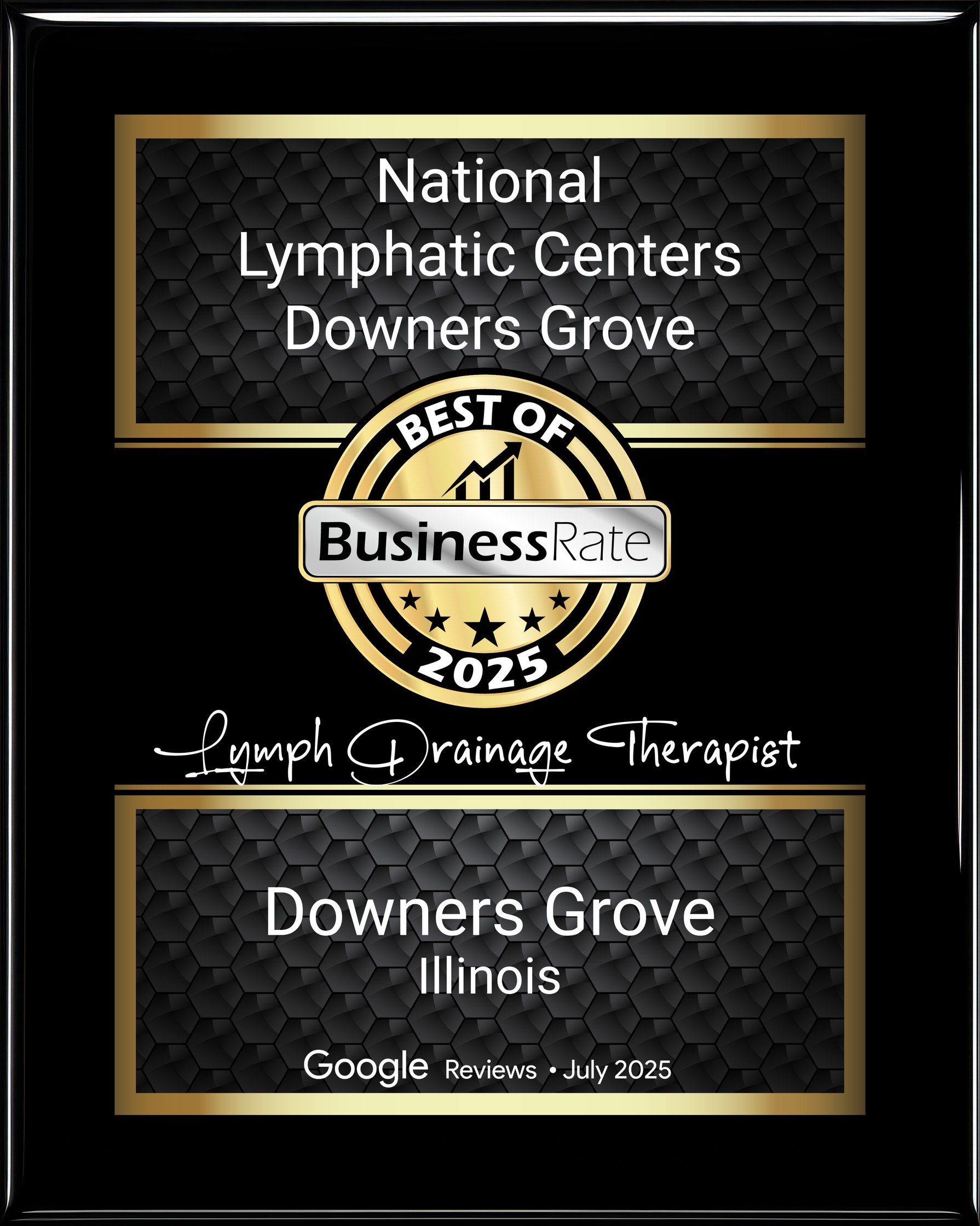 BusinessRate Best of 2025 lymph drainage therapist award
